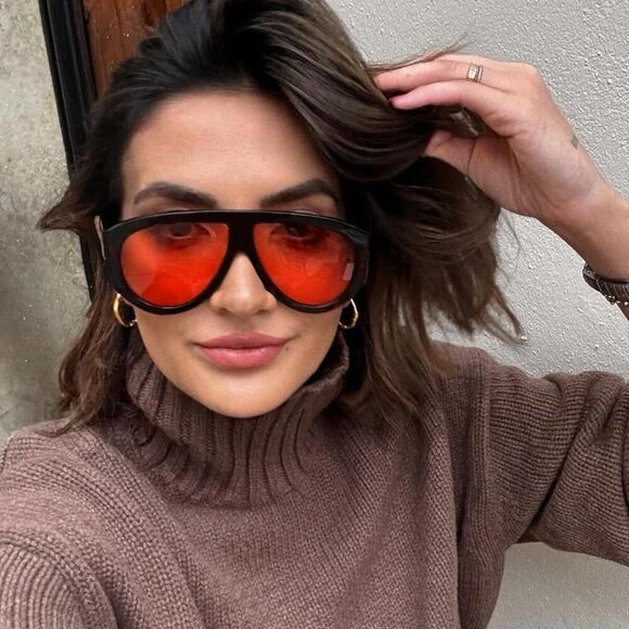 Retro Oversized Aviator Sunglasses for Women Men Trendy 70s Classic Vintage Desi - Picture 4 of 7